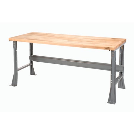 Global Industrial Workbench with Flared Leg, 48 x 30in, Maple Butcher Block Square Edge 183427